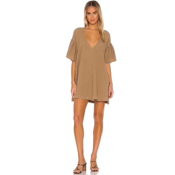 NEW L’ACADEMIE BROWN V-NECK MINI DRESS - Picture 8 of 8